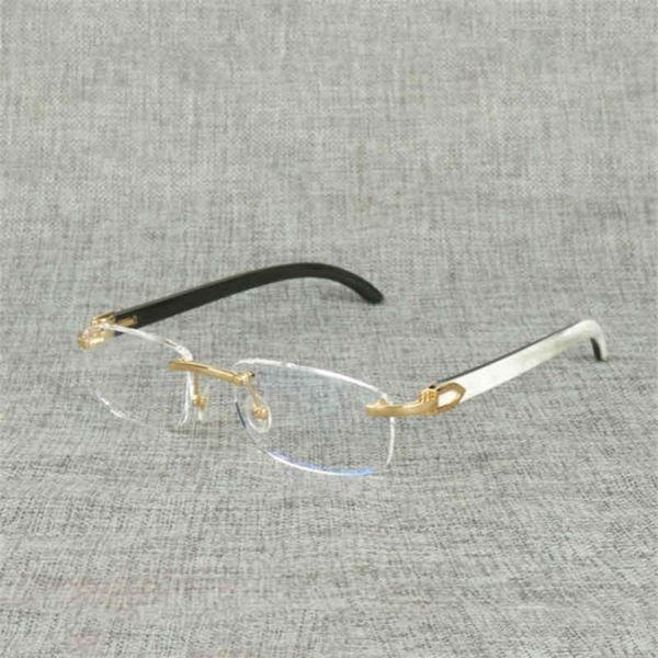 2022 factory wholesale model natural wood square clear frame men buffalo horn oversize rimless optical eyewear for women reading eyeglasses, White;black